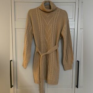 NWT Hooked Up Euro Camel Sweater Dress with belt